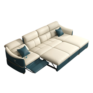 芝华仕真皮沙发床小户型多功能折叠简约客厅两用储物头等舱家庭影