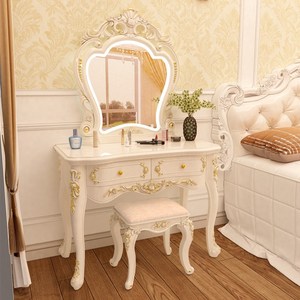 网红法式桌子风奶油卧室现代简约2023新款轻奢欧式化妆梳妆台小型