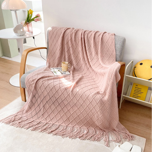 纯色针织毯办公室午睡毛毯沙发盖毯单人毯子床上用薄款披肩小被子
