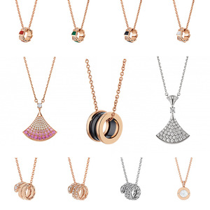 bvlgari/宝格丽慈善款925银小红人项链男女情侣锁骨链黑陶瓷吊坠