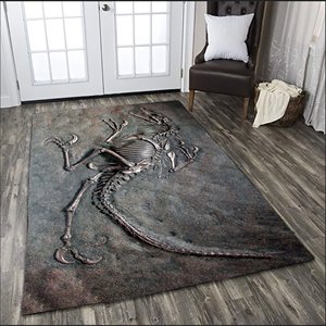 3D Mats Dinosaur Fossil Art Premium Rug Square Flannel Anti-