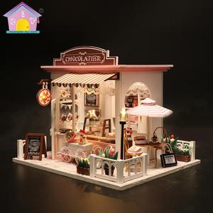 diy手工拼装模型小屋礼物房子屋制作生日创意咖啡女小玩具弘达的