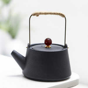 功夫茶具陶瓷茶壶泡茶家用小号黑陶复古小茶壶手绘陶瓷泡茶壶单壶