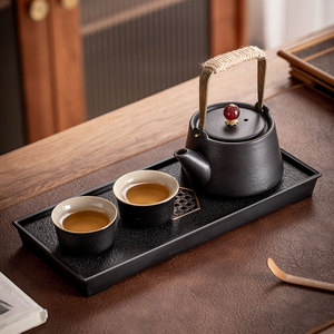 旅行茶具小套一壶二杯装陶瓷茶壶茶杯家用小号茶盘两人用酒店茶具