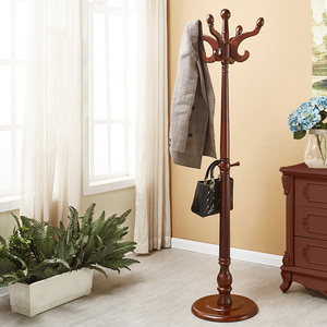 纯实木挂衣架卧室落地玄关老式客厅角落衣帽架办公室商务挂衣架子