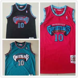 麦克毕比球衣灰熊队m&n复古刺绣篮球服套装mike bibby jersey