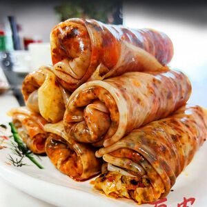 包邮安徽皖北美食萧县卷面皮裹凉皮香辣卷面皮真空包装