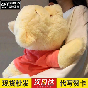 维尼熊玩偶噗噗熊趴款小熊睡觉抱枕超软公仔生日礼物送女生玩偶