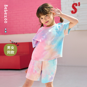 贝贝祖女童夏装套装2024新款儿童洋气时髦小男童韩系夏季短袖童装