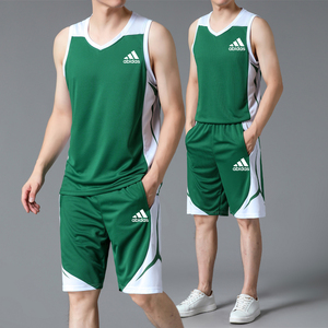 阿迪运动三叶草套装男夏季青少年无袖背心宽松跑步健身速干篮球服