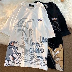 bape女汤姆猫和老鼠联名猿人头情侣款纯棉宽松半袖短袖t恤男2人付款