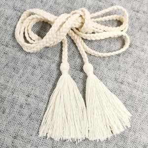 纯棉手工编织麻花腰绳文艺流苏女细腰带百搭装饰连衣裙服装绳发