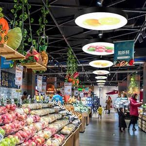 蔬果图案超市商场生鲜专用灯水果店装修造型灯百货商超工业风灯