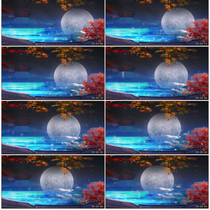 彩云追月民乐合奏大屏舞台广东民间led背景视频素材