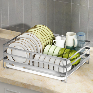 2023新款厨房碗架沥水架台面单层家用柜碗盘筷碗碟收纳304不锈钢
