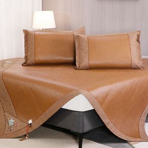 冰美人家纺凉席夏季艾草藤席18米15m床直筒冬夏两用养生空调席