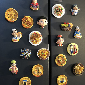3d立体新疆冰箱贴特色旅游纪念品磁贴馕饼水果美食磁性贴食物文创