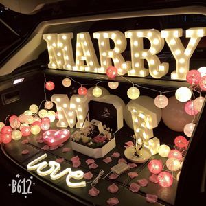 求婚车内布置浪漫惊喜用品轿车汽车车尾箱suv后备箱生日表白创意