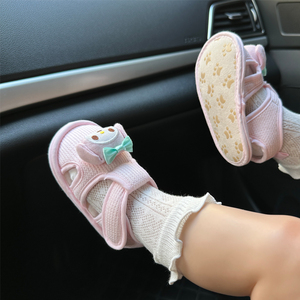 夏季婴儿凉鞋0-1岁男女宝宝软底透气步前鞋3-6-9-12个月吸汗布鞋