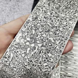 新款大马士革钢板钢3料o0*锻*0.3厘米花纹钢5打夹钢手工刀料刀胚