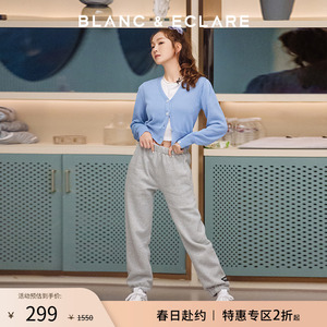 BLANC&ECLARE 2023秋季新款郑秀妍同款小除号泡泡袖针织外套女