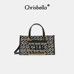 CHRISBELLA德被四方系列托特包品牌设计提花绣线手提斜挎通勤包包