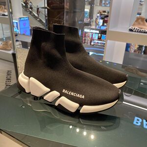 香港直邮代购balenciaga巴黎世家袜子靴黑色字母弹力男女款运动鞋