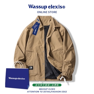 Wassup elexis棒球服男款外套春季新款潮牌宽松休闲工装百搭夹克