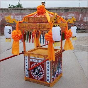 白事花轿亡灵轿子全套中式八抬大轿抬骨灰盒轿子殡葬用品厂家直销