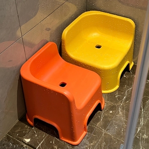 浴室专用凳子家用靠背宝宝洗澡凳加厚塑料椅子角落叠放卫生间矮凳