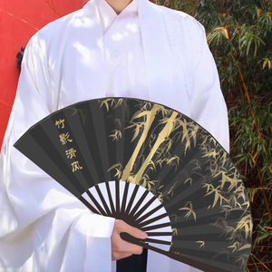 90871人付款淘宝绢布十寸双面折扇男生霸气古风插画扇子中国风汉服
