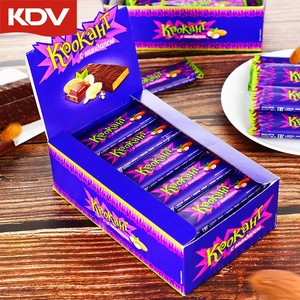 俄罗斯紫皮糖巧克力花生夹心酥糖进口零食KDV棕熊喜糖25根700g