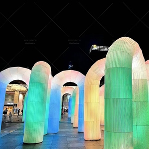 充气发光拱门LED七彩流光变色户外防水网红U型门大型互动开业庆典