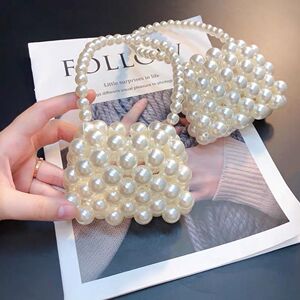 果冻爱心串珠包diy材料包手工编织包包成品女休闲透明热巴珠珠包