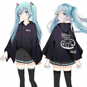 初音未来歌姬葱娘音动漫周边秋冬加绒披风斗篷卡通二元次cos衣服