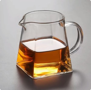 加厚玻璃公道杯茶漏一体茶具分茶器日式倒茶水杯带茶滤四方形公杯