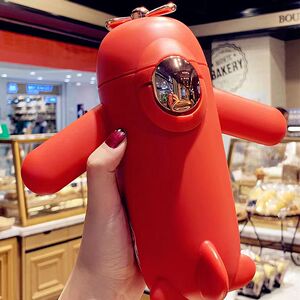 飞机形状杯子儿童保温杯飞行吸管水杯316不锈钢卡通飞机学生饮杯