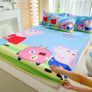 小猪佩奇儿童卡通可爱床笠单件防滑1.5m1.2一米八床垫保护套床罩