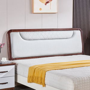 全实木床头板单买软包科技布中式板式床头现代新款床靠背板落地式