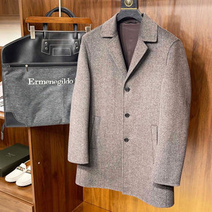 zegna 杰尼亚男士毛呢大衣2022冬季新品羊绒长款西装外套