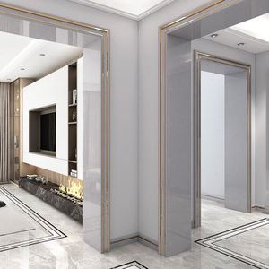 灰色调大理石阳台垭口门套收边轻奢人造石飘窗套面板边框线条定制