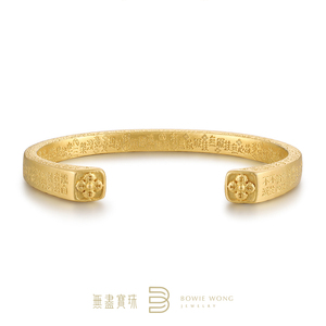 金色古法银手镯