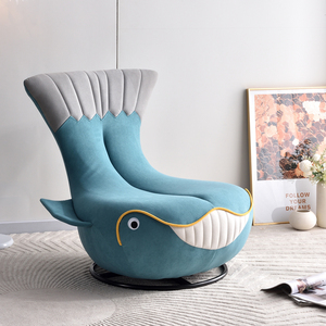 创意鲸鱼动物卡通懒人沙发椅子客厅卧室家用可爱休闲单人旋转靠椅