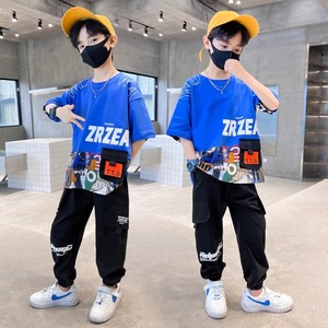 韩国AS品牌正品男童夏套装新款中大儿童装运动时髦男孩短袖帅气潮