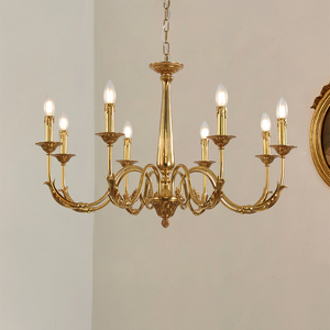 法式复古简约别墅吊灯客厅卧室餐厅蜡烛灯具欧式美式轻奢全铜灯饰