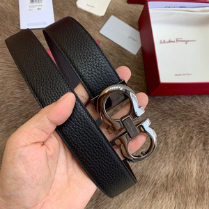 轻奢代购男士皮带替换款休闲商务马蹄扣适用于牛皮真皮双面腰带男