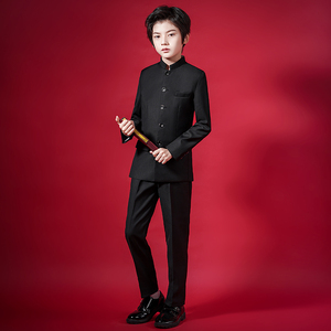 男童西装中山装套装民国中国风儿童礼服主持钢琴演出服中大童帅气