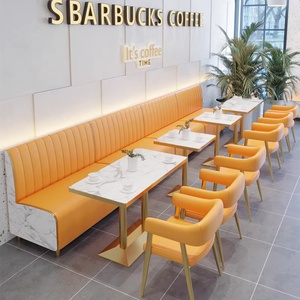 奶茶店桌椅组合简约网红甜品店咖啡厅卡座沙发小吃汉堡店餐饮家具