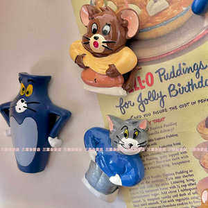 三菜杂货 立体猫和老鼠冰箱贴创意肌肉汤姆杰瑞装饰树脂卡通磁贴