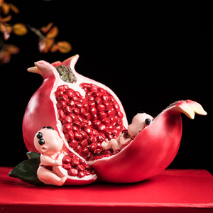 颂物旗舰店天猫【石榴】多子多福创意陶瓷盘香炉艾
